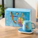 Electric Mug Warmer with Mug and Spoon Set Syrenka, Light Blue