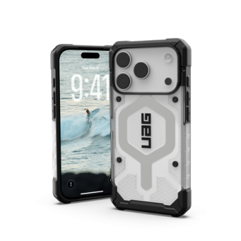 UAG Pathfinder Clear MagSafe Phone Case Cover iPhone 17 Pro - White and Gray