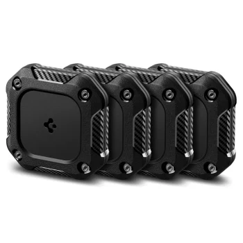 Spigen Tough Armor Case for Apple AirTag 1/2, 4-Pack, Black
