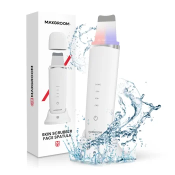 MAXGROOM M-169 Ultrasonic Cavitation Peeling Device with LED Light Therapy - White