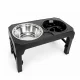 Double Dog Bowl on Adjustable Stand, Black