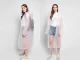 Pocket Raincoat / Poncho with Hood, White