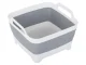 Collapsible Silicone Bowl with Drain Plug and Handles, 8L