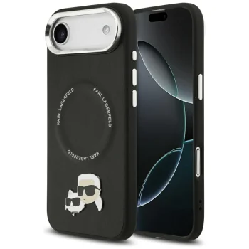 Karl Lagerfeld dėklas iPhone 17 Air Karl & Choupette Pins MagSafe, juodas