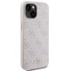 Apple iPhone 15 6.1\'\' Guess 4G Metal Gold Logo Case Cover, Pink