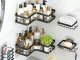 Bathroom Shelf Set — 2 Hanging Corner Shelves + 3 Bins