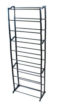 10-Tier Metal Shoe Rack Organizer for up to 30 Pairs of Shoes, Black