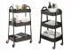 Metal Rolling Storage Cart, 3 Tiers, Black