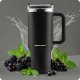 Berdsen Vacuum Thermos Mug with Straw 1180 ml, Black