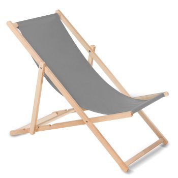 Greenblue GB183 Classic Beech Wood Deck Chair, Grey