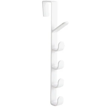 Over the Door Hanger with 5 Hooks No Drilling, White