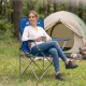 Mountain Goat Folding Camping Chair with Armrests, Navy Blue