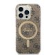 Apple iPhone 14 Pro Max 6.7\" Guess 4G Print MagSafe Case Cover (GUBPP14XH4EACSW) + Charger, Brown