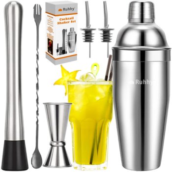 Ruhhy 6-in-1 Stainless Steel Cocktail Shaker Set Silver