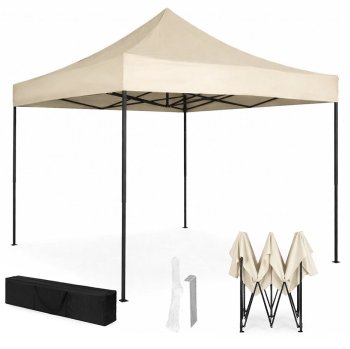 Pop-Up Gazebo Event Canopy Tent 3x3m MultiGarden, Beige