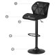 Sofotel Castel Adjustable Bar Stool with Quilted Backrest, Black