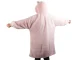 Warm Oversize Blanket Hoodie 2-in-1 with Hood, Pink