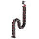 NanoRS RS125 Kabeļu organizators galdam, 1345mm, Melns/Sarkans