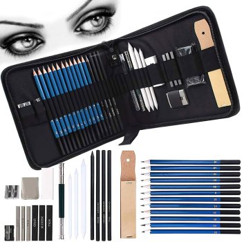 Professional 32-Piece Drawing and Sketching Pencil Set