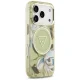 Guess IML Glitter Flowers Triangle MagSafe Phone Case Cover iPhone 17 Pro Max - Green