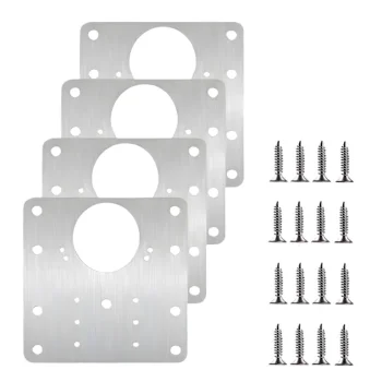 Furniture Hinge Repair Plates Kit, 4 pcs (9x9 cm)