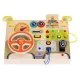 Ecotoys Wooden Sensory Educational Board with LED, Car Theme, 14 Elements