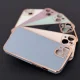Case for iPhone 12 Pro Max Lighting Color Case, TPU Gel Cover, Blue with Gold Frame
