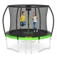 4FIZJO PRO Garden Trampoline for Kids 252 cm 8FT with Net and Ladder, Green/Black