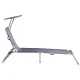 MultiGarden Garden Sun Lounger with Adjustable Canopy, Grey