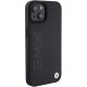 BMW iPhone 15 Plus Case Leather Hot Stamp, Black