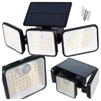 Izoxis 180 LED Solar Garden Light with Motion Sensor, IP65, Black