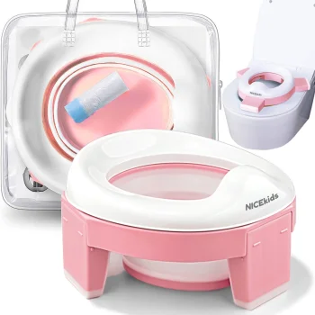 Nicekids 3-in-1 Non-Slip Potty and Toilet Training Seat, Pink