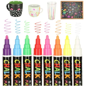 Chalk Markers for Glass and Boards KX3260, Washable, 8 pcs