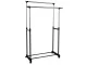 Double Clothing Rack on Wheels, Black