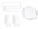 Fridge Organizer with 2 Drainer Baskets Food Storage Container, Clear