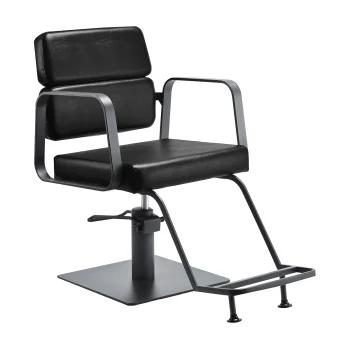 Hairdressing Chair Gabbiano Porto Black with Grey Base