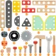Ecotoys Wooden Tool Bench for Kids, 76 Pieces