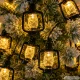 Solar LED Garden Garland with 50 Lanterns, Black, 6.9m