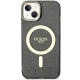 Guess iPhone 14 Case Glitter Gold MagSafe, Black