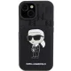 Karl Lagerfeld iPhone 15 Case Saffiano Monogram Ikonik Patch, Black