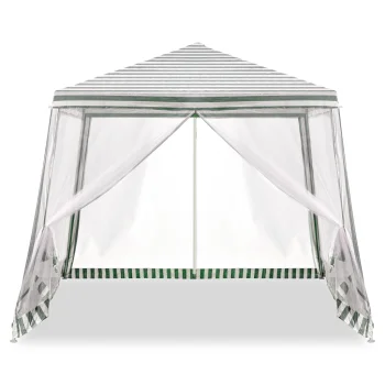 Garden Gazebo / Party Tent with Mosquito Net 3x3 m, White/Green