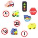 Wooden Lacing Toy - Vehicles and Traffic Signs, KX2938