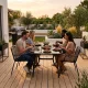MultiGarden Garden Table 140x80 cm, Tempered Glass, Black