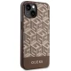 Guess iPhone 14 Plus Case GCube Stripes MagSafe, Brown