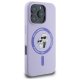 Karl Lagerfeld Silicone Karl&Choupette Heads Ring MagSafe Case for iPhone 16 Pro, Purple