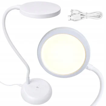 Flexible LED Desk Lamp with Touch Control and USB-C, White