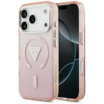 Guess IML Gradient Triangle Logo MagSafe Case for iPhone 17 Pro, Pink
