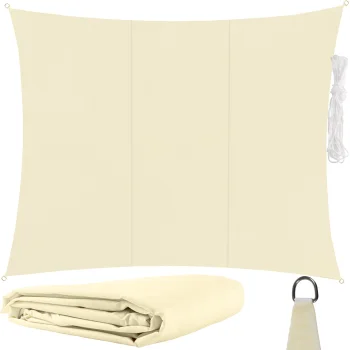 Gardlov Rectangular Sun Shade Sail 4x3 m Beige