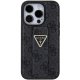 Guess iPhone 15 Pro Case Grip Stand 4G Triangle Strass, Black