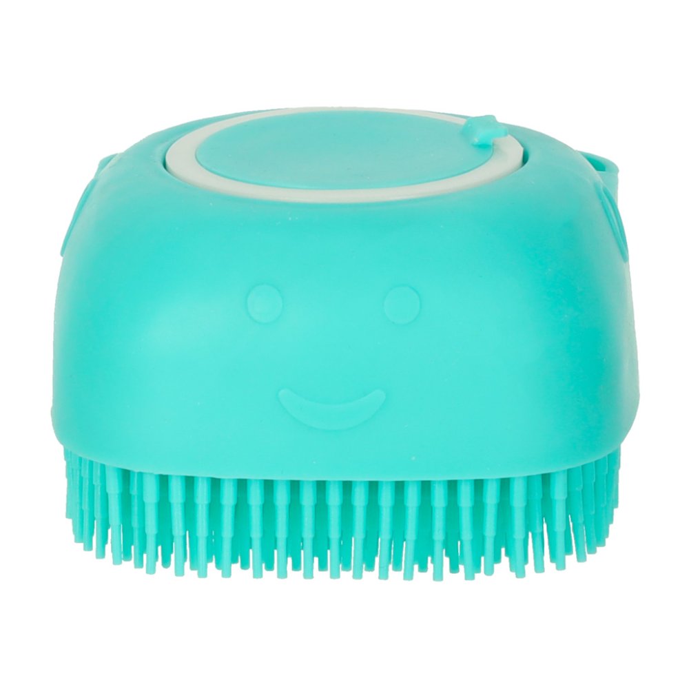 Silicone Pet Bath Brush with Shampoo Dispenser for Dogs and Cats, Mint (1)